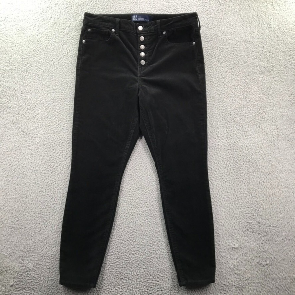 GAP Pants Size 14/32 Universal‎ Legging Black Corduroy Button Fly